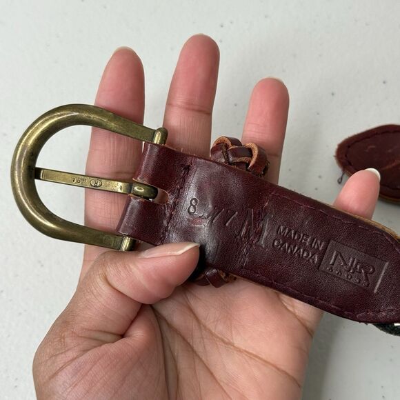 Vtg Womens Belt 100% Leather Woven Braided Adjustable Size M Multicolor Boho - Picture 7 of 9